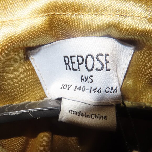 NWT Repose Girls khaki Faux Fur Coat with Snaps, Collar and Pockets - Picture 7 of 7